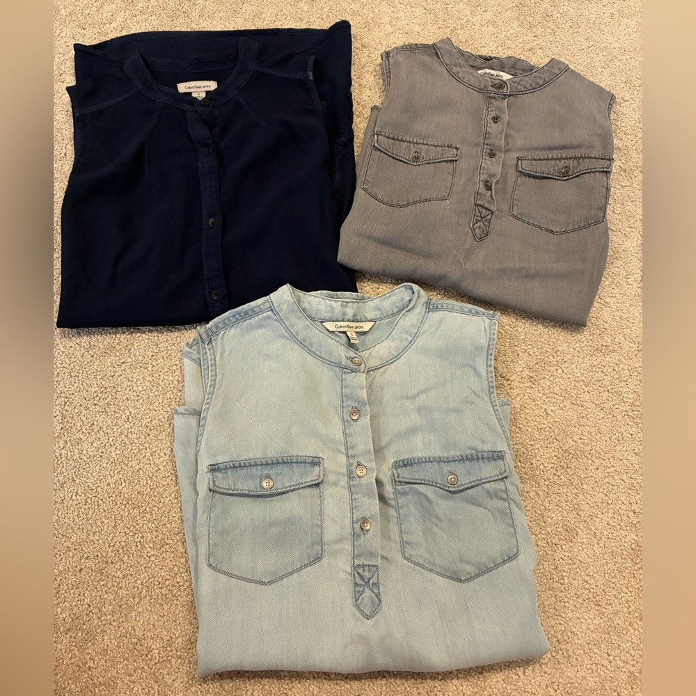 Calvin Klein Jeans Women's Sleeveless Top High-Low Bundle